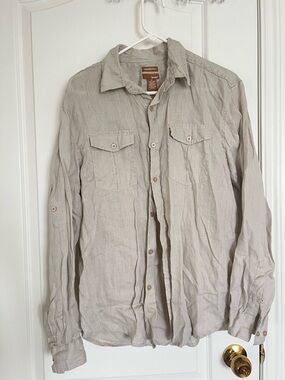 Bruno Washable Linen Button-Up Shirt - Light Beige
